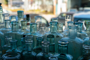 Collection of many old vials
