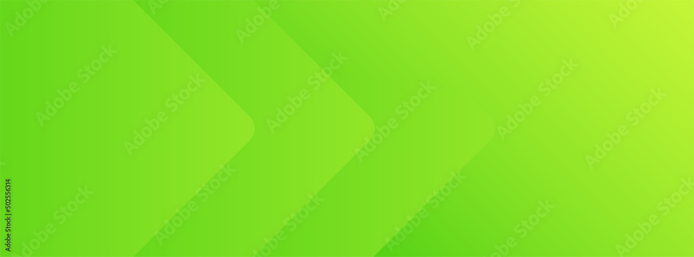 Wall mural green abstract vector long banner. minimal background with arrows and copy space for text. facebook 