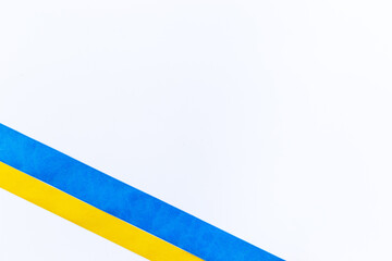 Yellow and blue ribbon. Ukaraine flag concept