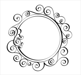 Hand Drawn Circular Vintage Calligraphic Frame M_2204034