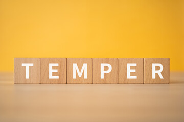機嫌・短気のイメージ｜「TEMPER」と書かれた積み木