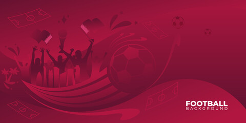 football Background for banner, card, website. soccer championship - obrazy, fototapety, plakaty