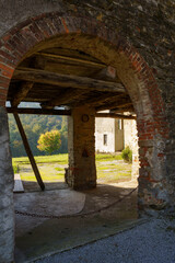 Fototapeta na wymiar Old farm in the park of Curone, Lecco province, Italy