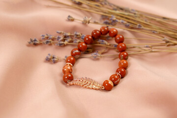 Jasper beige bracelet. Bracelet made of natural stones on hand.