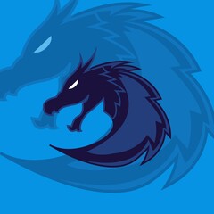 illustration of head dragon logo esport