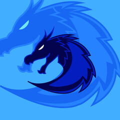 illustration of head dragon logo esport