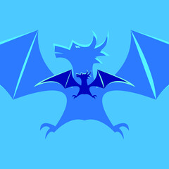 blue dragon flying in the sky