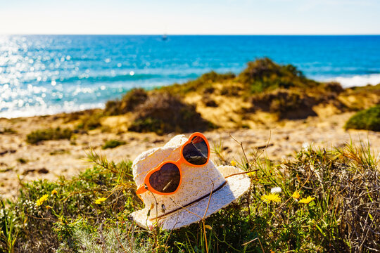 Coast landscape with summer hat, Spain.