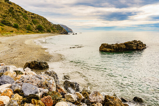 Spanish coast landscape in Andalusia.