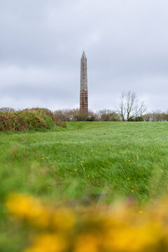 A view of Bodmin Beacon obelisk monument, Gilbert, Bodmin, Cornwall, United Kingdom.