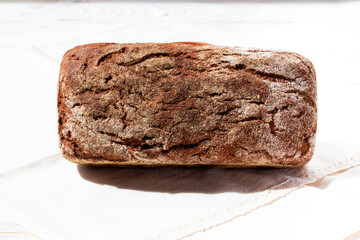 Freshly baked bread on a white background