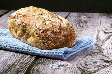 Freshly baked bread on a doily