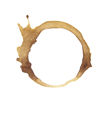 Coffee cup rings isolated on a white background
