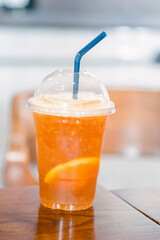 Grapefruit tea with ice