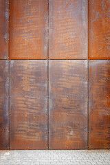 Modern rusty metal wall