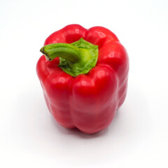 Fresh vegetable for cooking, red bell peper or sweet pepper on white background.