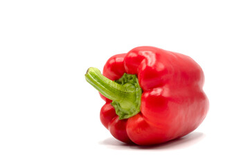 Fresh vegetable for cooking, red bell peper or sweet pepper on white background.