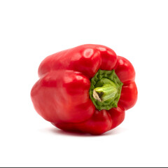 Fresh vegetable for cooking, red bell peper or sweet pepper on white background.