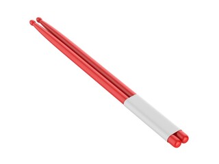 Blank Drum sticks Template, 3d render illustration.
