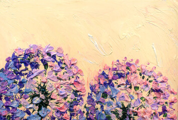 Oil painting. Bright onion Flowers - obrazy, fototapety, plakaty