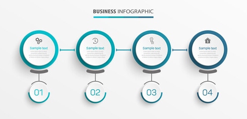 Business infographic design template with 4 options, steps or processes 