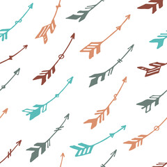 Trendy boho arrows graphic seamless pattern. Ethnic scandinavian design. Indigenous american theme.