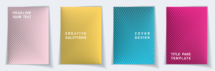 Crossed lines halftone cover page templates batch