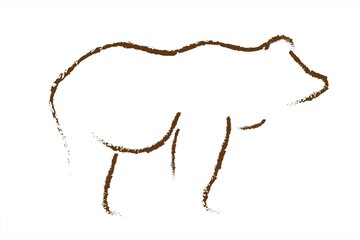 Vector illustration of bear. Symbol of wild animal an Zoo.
