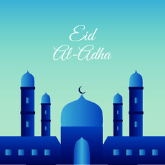 Set of vector card design for Eid al Adha and Iftar with arabic text Blessed Feast or Festival. Decoration sign for ramadan fasting greeting with Eid Mubarak text. Hari Raya, muslim, islamic