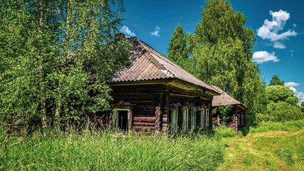 Fototapeta na wymiar abandoned village houses