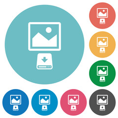 Download image to hard disk flat round icons