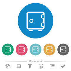 Single strong box outline flat round icons