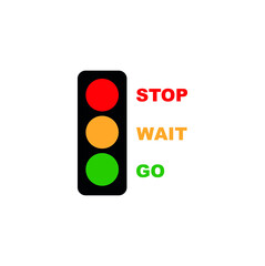 traffic light on white