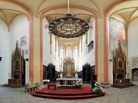 Interior of the Church of Presentation of Virgin Mary in Ceske Budejovice, Czech Republic