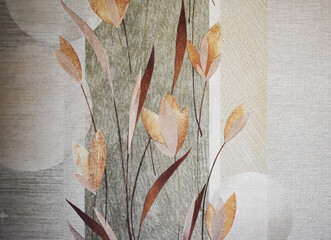 Flower and leaf wallpaper, background. 