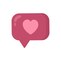 Like heart icon on a red pin isolated on transparent background - vector