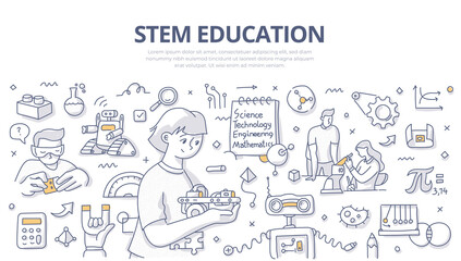STEM Education Doodle Banner