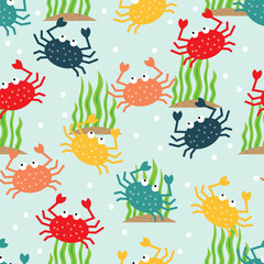 crab seamless pattern design