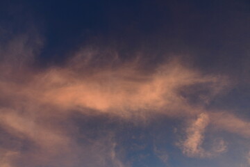 Fototapeta na wymiar Clouds in the sky in the evening