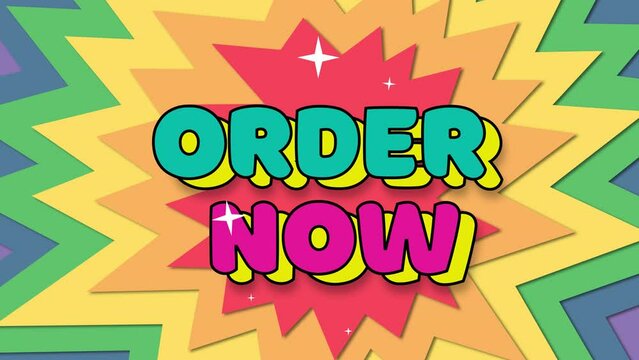 order now. pop art Stop Motion background animation.4K motion animation
