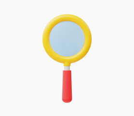 3d realistic magnifying glass vector illustration.
