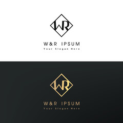 'W' and 'R' combination logo.  Abstract vector illustration.
