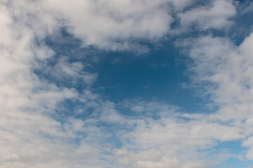 Blue sky with clouds in summer