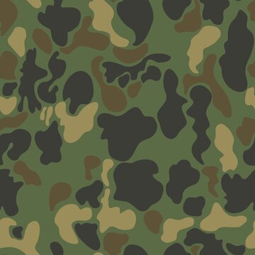 Urban trendy camouflage, military pattern. Modern trendy patches on green background