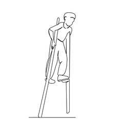 boy on stilts