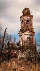 abandoned bell tower of the Orthodox Church
