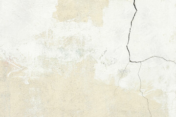 White plaster wall texture with crack background. Pattern of white plaster wall in rough aged structure