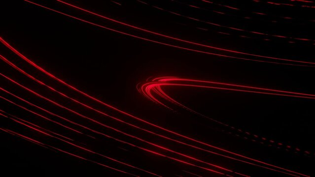 background of shimmering luminous sinuous lines on a black background. looped abstract animation. 3d render