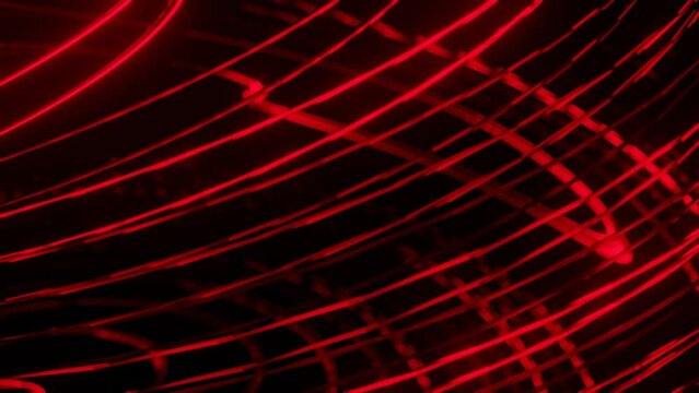 background of shimmering luminous sinuous lines on a black background. looped abstract animation. 3d render
