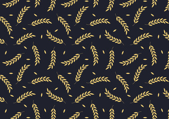 Wheat pattern wallpaper. oat symbol. free space for text. rice sign. Rice pattern wallpaper.